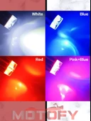 Yeni Nesil Motosiklet Far Ampülü Mavi Kırmızı Ambiyans Modlu Çakarlı H4 Tip Duylu Led Ampül thumbnail 3