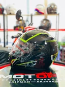 VİRTUE ÇENE AÇILIR GÜNEŞ VİZÖRLÜ ECE 22.05 GÜVENLİK SERTİFİKALI KASK SİYAH SARI DETAYLI LARGE L thumbnail 1