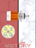 Yeni Nesil Motosiklet Far Ampülü Mavi Kırmızı Ambiyans Modlu Çakarlı H4 Tip Duylu Led Ampül thumbnail 2