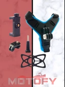 KASK İÇİN AKSİYON KAMERA VE TELEFON TUTUCU APARAT SETİ - ÇENE MONTAJLI - 2