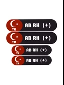 KAN GRUBU KASK ETİKETİ 4 PARÇA AB RH (+) ETİKET STİCKER - 1