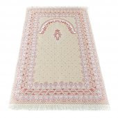 İpek Saten Osmanlı Desenli Seccade Kırmızı 67x120 cm - 230 gr - 1