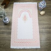 İpek Saten Osmanlı Desenli Seccade Pembe 67x120 cm - 230 gr - 1