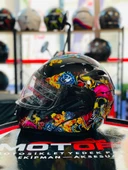 VİRTUE ÇENE AÇILIR GÜNEŞ VİZÖRLÜ ECE 22.05 GÜVENLİK SERTİFİKALI KASK KURU KAFA GÜL ATEŞ DETAYLI MEDİUM M thumbnail 1