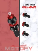 MOTOSİKLET MODİFİYE ALÜMİNYUM GİDON DENGE TAPASI AĞIRLIĞI UZAYIP KISALABİLEN 3 FARKLI KULLANIM ŞEKLİ (KARIŞIK RENK GÖNDERİLİR) thumbnail 1
