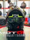 VİRTUE ÇENE AÇILIR GÜNEŞ VİZÖRLÜ ECE 22.05 GÜVENLİK SERTİFİKALI KASK SİYAH SARI DETAYLI LARGE L thumbnail 3