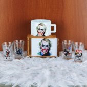 Joker Kutulu Kupa Harley Quinn 4Lü Shot Bardağı Hediye Seti - 1