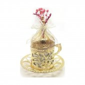 Lora Davet Söz Nişan Tepsisi Damat Kahve Fincanı (1 Adet) Altın - 53651 - 1