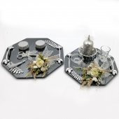 Lora Davet Sekizgen Cam Damat Fincanı ve Söz Nişan Tepsisi Takım (1 Adet) Beyaz - 54489 - 6