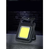 Mini 30 Ledli  Mıknatıslı Anahtarlık Flash Kamp Lambası Askılı Kapak Açacaklı Şarjlı Fener - 3