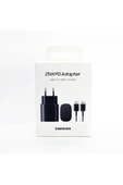 Samsung Galaxy M14 5G Fast Charging 25W Type-C Çıkışlı Kablolu Şarj Aleti Siyah(Samsung Türkiye Gara - 5