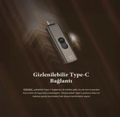 Transcend TS1TESD330C 1TB Type-C 10Gbps Gizlenebilir Başlıklı Taşınabilir Metal Kasa SSD - 6