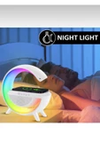 TTT G Şeklinde|Çok Fonksiyonlu|Kablosuz Şarj Standlı |Bluetooth Hoparlör | Rgb Gece Lambası App Kontrol - 1
