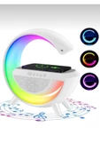 TTT G Şeklinde|Çok Fonksiyonlu|Kablosuz Şarj Standlı |Bluetooth Hoparlör | Rgb Gece Lambası App Kontrol - 4