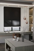Lazer Kesim Mat Stor Perde, Lazer Kesimli Modern Serisi, M-1008 Siyah Renk - 1