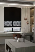 Lazer Kesim Mat Stor Perde, Lazer Kesimli Modern Serisi, M-4008 Siyah Renk - 1