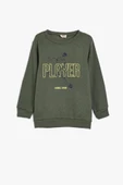 Koton Erkek Çocuk Sweatshirt Uzun Kollu Bisiklet Yaka Futbol Temalı Baskı Detaylı - 1