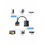 VGA Hdmi Çevirici Dönüştürücü Kablo Ses Destekli Vga to Hdmi - 4
