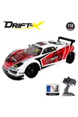 VARDEM OYUNCAK 1:10 DriftX Şarjlı ve Pilli Full Fonksiyon Drift Arabası Uzaktan Kumandalı Araba 6+ - Beyaz Kırmızı - 1
