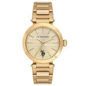 U.S. POLO ASSN. USPA2099-03 ALTIN KAPLAMA KADIN KOL SAATİ - 1