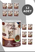 HOW MEOW 12 ADET JÖLELİ PARÇA ETLİ YAVRU KEDİ YAŞ MAMASI SOMONLU 400 GRAM - 2