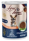 HOW MEOW 12 ADET JÖLELİ PARÇA ETLİ YETİŞKİN KÖPEK YAŞ MAMASI SOMONLU 400 GRAM - 1