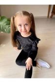 Angel Kadife Siyah Kız Çocuk Takımı - 2