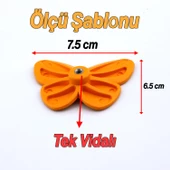 Plastik Kelebek Kulp Turuncu 10 ADET Mobilya Çoçuk Odası Kız Erkek Dolap Kapak Kulpu Çekmece Kulbu thumbnail 9