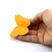 Plastik Kelebek Kulp Turuncu 10 ADET Mobilya Çoçuk Odası Kız Erkek Dolap Kapak Kulpu Çekmece Kulbu thumbnail 2