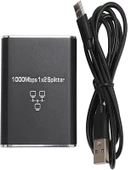 Ethernet Ayırıcı 1'i 2 Arada Çıkış Yüksek Hızlı 1000Mbps Cat5/5e/6/7/8 Kablo İçin Ayırıcı Adaptörü thumbnail 4