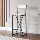 Eportatif Bar Sandalyesi Mutfak Sandalyesi Otel Cafe Sandalye Beyaz 1565 - 1