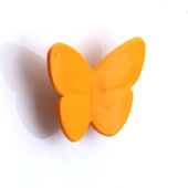 Plastik Kelebek Kulp Turuncu 10 ADET Mobilya Çoçuk Odası Kız Erkek Dolap Kapak Kulpu Çekmece Kulbu thumbnail 6