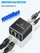 Ethernet Ayırıcı 1'i 2 Arada Çıkış Yüksek Hızlı 1000Mbps Cat5/5e/6/7/8 Kablo İçin Ayırıcı Adaptörü thumbnail 7