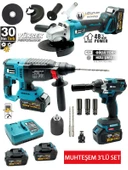 Germany Style 3'lü Set 99880VPX Kömürsüz Şarjlı Taşlama- Şarjlı HILTI-13MM -Şarjlı Somun Sıkma-Matkap - 2