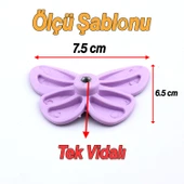 Plastik Kelebek Kulp Lila 10 ADET Mobilya Çoçuk Odası Kız Erkek Dolap Kapak Kulpu Çekmece Kulbu - 10