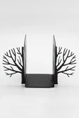 Metal Ağaç Desenli Kitap Desteği Kitap Tutacağı Siyah - 2