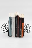 Metal Ağaç Desenli Kitap Desteği Kitap Tutacağı Siyah - 1