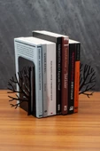 Metal Ağaç Desenli Kitap Desteği Kitap Tutacağı Siyah - 4