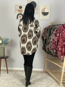 Kadın Tek Cepli Desenli Kalın Oduncu Ceket Gömlek (Krem-Kahve) thumbnail 6