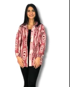 Kadın Tek Cepli Desenli Kalın Oduncu Ceket Gömlek (Kırmızı-Beyaz) thumbnail 1