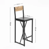 Eportatif Bar Sandalyesi Mutfak Sandalyesi Otel Cafe Döşemeli 1567 - 4