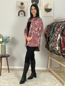Kadın Tek Cepli Desenli Kalın Oduncu Ceket Gömlek (Pembe-Gri) thumbnail 5