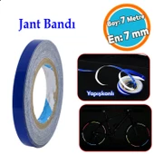 Bisiklet Motosiklet Araba Jant Bandı Yapışkanlı Neon 7 mm X 7 metre Mavi Reflektif Parlayan Bant - 1