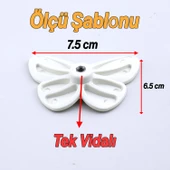 Plastik Kelebek Kulp Beyaz Mobilya Çoçuk Odası Kız Erkek Dolap Kapak Kulpu Çekmece Kulbu 1 ADET thumbnail 4