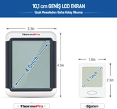 ThermoPro TP55 Termometre İç Mekan Dijital Isı ve Nem Ölçer - 2 Adet - 5