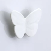 Plastik Kelebek Kulp Beyaz 10 ADET Mobilya Çoçuk Odası Kız Erkek Dolap Kapak Kulpu Çekmece Kulbu - 6
