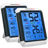 ThermoPro TP55 Termometre İç Mekan Dijital Isı ve Nem Ölçer - 2 Adet - 1
