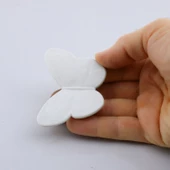 Plastik Kelebek Kulp Beyaz 10 ADET Mobilya Çoçuk Odası Kız Erkek Dolap Kapak Kulpu Çekmece Kulbu - 7