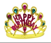 Nessiworld Altın Renk Happy Birthday Yazılı Doğum Günü Tacı 60 cm - 1