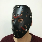 Nessiworld   Siyah Renk Kırmızı Çizgili Tam Yüz Hokey Jason Maskesi Hannibal Maskesi - 10
